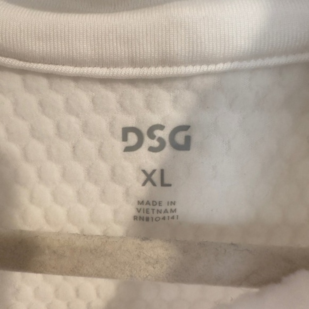 DSG Womens Run Grid 1/4 Zip Pure White Fleece Pullover XL NWT DAW24202 - Picture 2 of 7